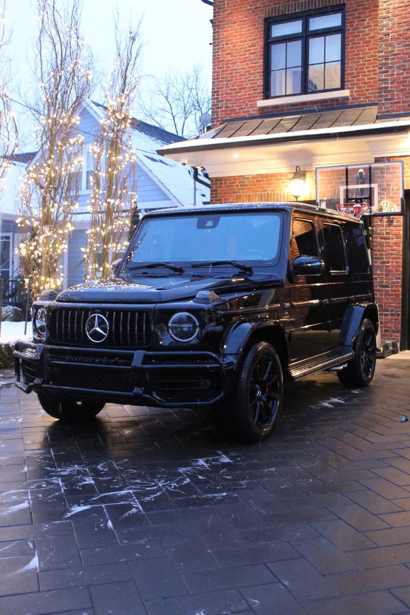 Black Mercedes G-Class after a foam wash